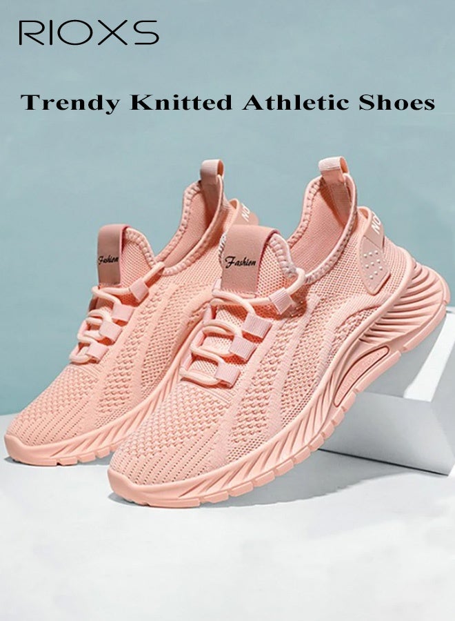 ريوكس أحذية الجري النسائية، أحذية رياضية خفيفة الوزن ومانعة للانزلاق، أحذية رياضية غير رسمية سهلة الارتداء من شبكة قابلة للتنفس، أحذية مريحة غير رسمية برباط للمشي، أحذية تنس للسيدات، أحذية رياضية عصرية ناعمة للركض والتمارين الرياضية والجري والمشي لمسافات طويلة وصيد الأسماك والارتداء اليومي، باللون الوردي - Image 5